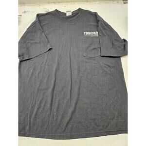 Vintage Black Toshiba Pocketed Tshirt Size Xl